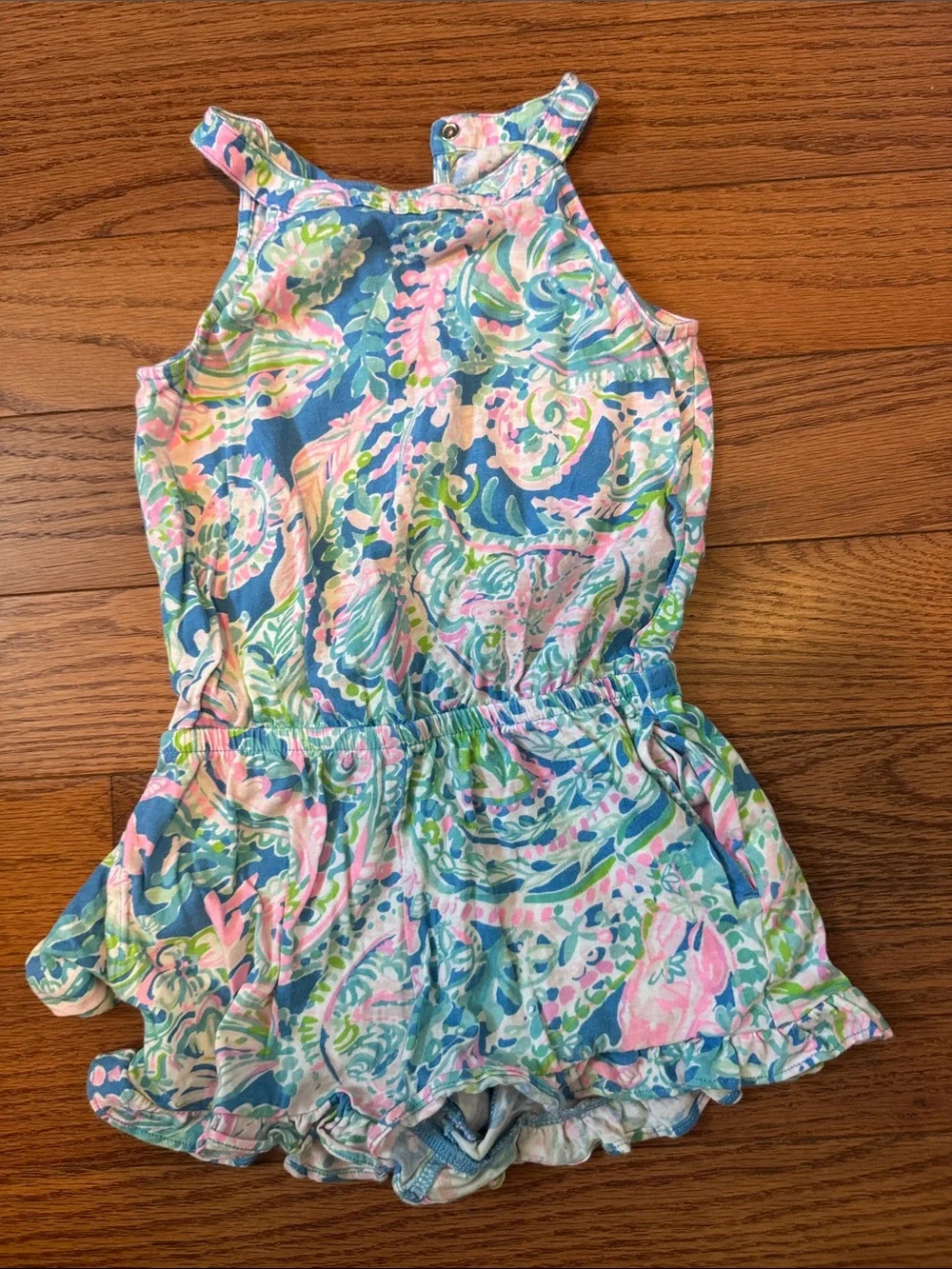 Lilly Pulitzer girls Multicolor Paisley Halter Romper, size xs 2-3
